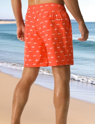 Men's Beach Shorts Lightweight Quick Dry Elastic Waist Swimming Trunks4