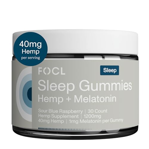 FOCL Sleep Gummies - Sleep Aid, Melatonin Gummies to Promote Calm Mind & Fall Asleep Faster - Gummy Supplement for Deep Sleeping - Sleeping Gummy for Adults - 30 ct, Sour Blue Raspberry