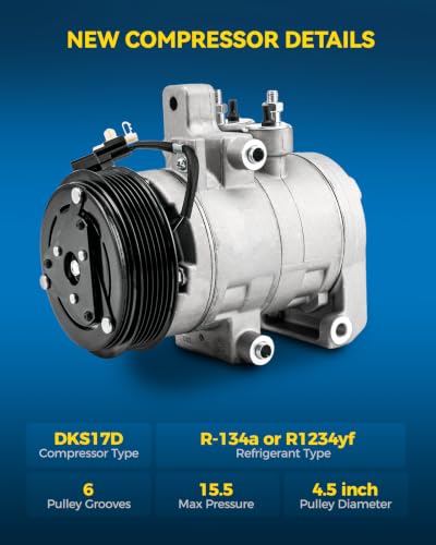 Image of PHILTOP YCC472 Air Conditioner AC Compressor with Clutch for Ford Mustang 2015-2022 5.2L, 2011-2017 5.0L