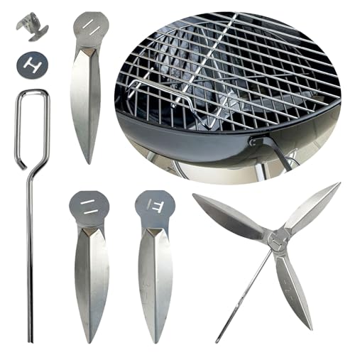 luolety Kit de Nettoyage One Touch de 47 cm, 2 grilles pour Weber Barbecue 90992 3618 7443 307443 307408 90719 Charcoal Kettle 7444 Kit de Nettoyage One Touch