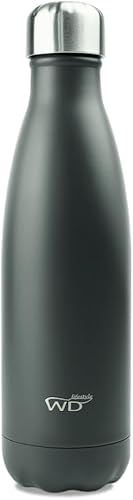 Botella de agua de acero inoxidable, 17 onzas líquidas, recipientes aislados al vacío de doble pared, mantiene las bebidas frías durante 24 horas y