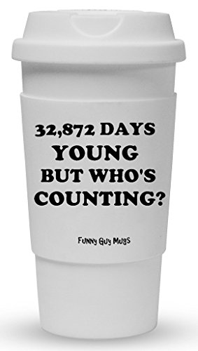 Funny Guy Tasses de voyage anniversaire gobelets, 453,6 gram, plastique, 90th Birthday, 16 Ounce Cover