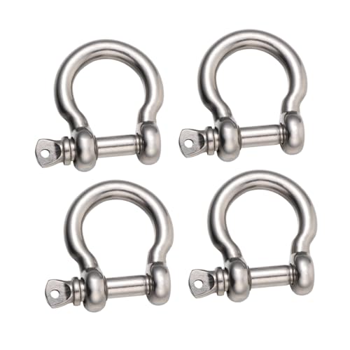 Veemoon Easy to Use Horseshoe Clasp Shackles 4pcs Stainless Steel Lifting Shackles for Boating
