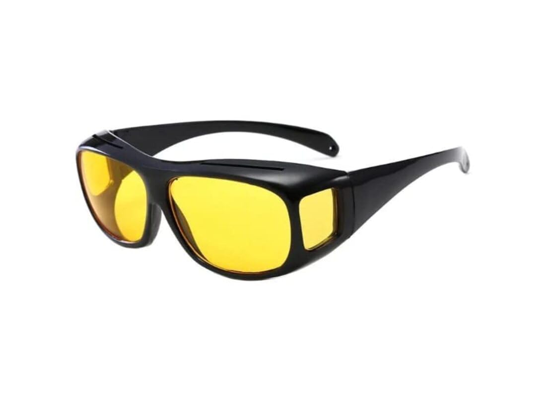 Nora Nico Rectangular Night Driving Sunglasses: Polarized, Yellow Tint - Reduces Glare & Reflection, Improves Visibility, Unisex, Free Size