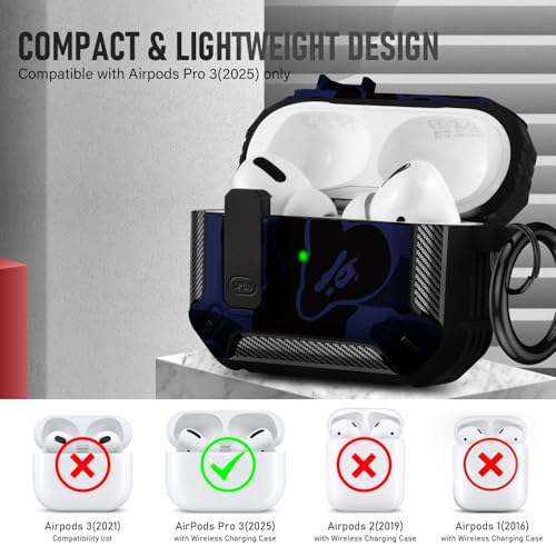 Image of Compatible with Airpods Pro 3 Case(2025),for Airpods Pro 3rd Generation Cases Cover with Keychain Cleaner Kit Soft Silicone Shockproof Cover for Women Men