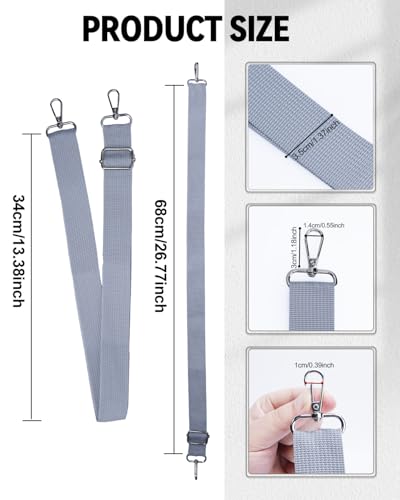 Image of eZAKKA Purse Straps Replacement Crossbody, Wide Purse Strap Crossbody Shoulder Straps Adjustable for Canvas Bag Crossbody Handbag, 3 Colors