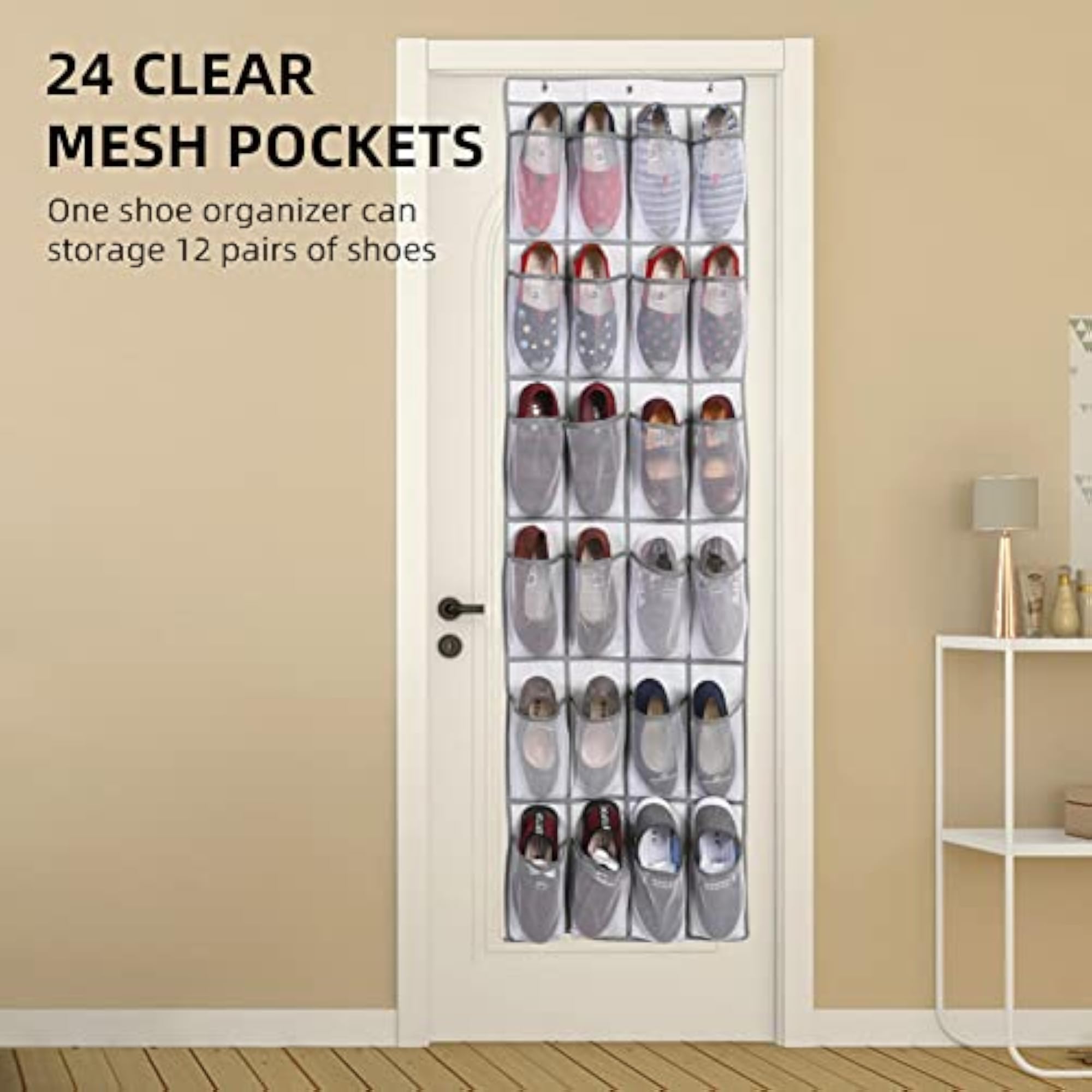 2Pcs Large Mesh Pockets Storage Bag, Over The Door Shoe Organizer