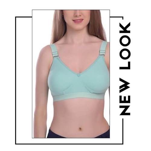 Image of Viral Girl Women's Wire-Free Cotton Hosiery Bra | Non-Padded, Full Coverage, Adjustable Straps | Soft Comfortable Innerwear with Hook & Eye Closure for Everyday Use