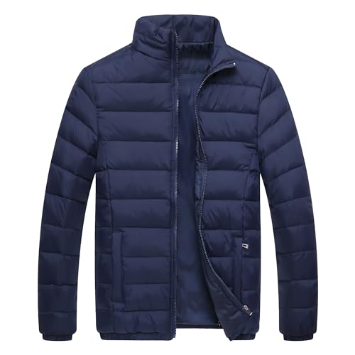 Veste bouffante légère pour hommes blouson court zippé et matelassé