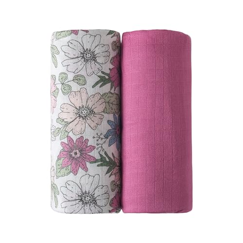 Image of lasoftan Swaddle Blanket, Ultra Soft and Breathable Receiving Blanket, Newborn Swaddle Wrap for Boys & Girls, 36 x 40 inches, 2 Pcs