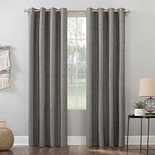 Sun Zero Brooks Burlap Weave Thermal Extreme 100% Total Blackout Grommet Curtain Panel, Taupe/Cocoa Brown, 52"W x 63"L 1 Panel