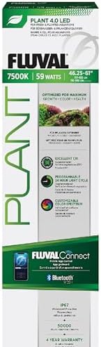Fluval Plant 4.0 LED 59W | App-Steuerung, Vollspektrum, 117-155 cm | Spektrumspezifisches Pflanzenlicht mit CRI-Farbwiedergabe, IP67-Schutz, 24h-Lichtzyklus, anpassbaren Farbkanäle
