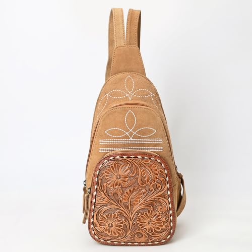 American Darling Sling Hand Tooled Genuine Leather Suede Women's Bag Western Handbag Purse| | for Women4