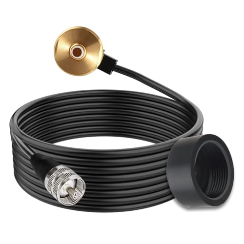 NMO Antenna Mount 3/8 with RG58 Coax Cable 13FT (4m) PL259 Male Connector Dust Cap Cover for NMO Mobile Car VHF UHF HF GMRS CB Radio Antennas