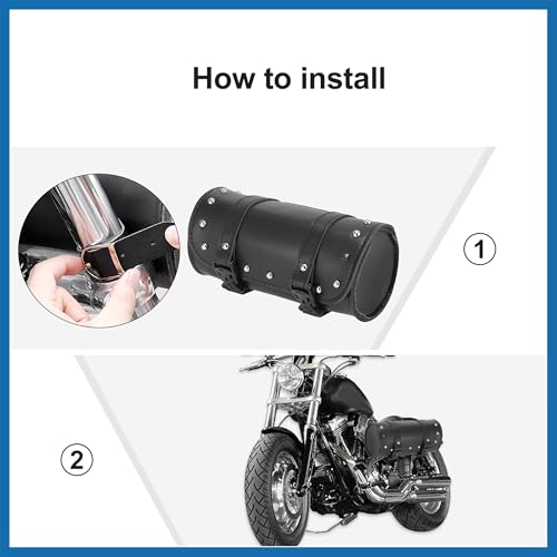 Bolsa para Manubrio de Motocicleta Universal Impermeable Piel Sintética Negra miniatura 6