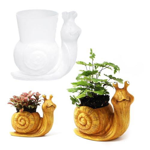 WYAHYQ Silicone Moulds for Resin Casting uv Epoxy Resin Moulds Snail Animal Flowerpot Garden Ornaments Moulds