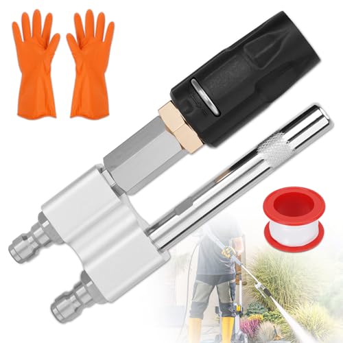 2 in 1 Adjustable Downstream Soft Wash Nozzle M5 Shooter Tip Twist Nozzle with 1/4 Stainless Quick Connect 060 Spray Pattern for 3-7 GPM Pressure Washers
