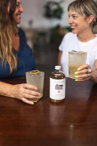 Image of Pink House Alchemy Lavender Simple Syrup, 16 oz Pack of 2, Handcrafted | All-Natural Mixer for Coffee, Cocktails, Soda, Lemonade, Tea & Baking, Small Batch