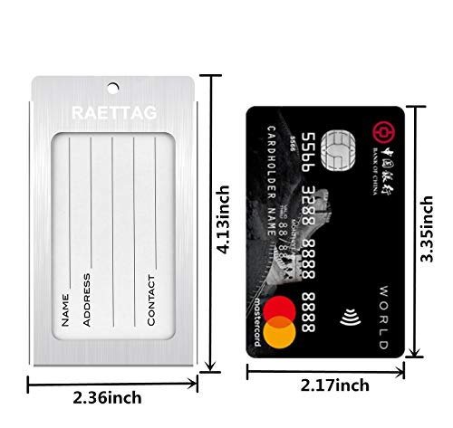 Image of Luggage Tags Metal Suitcase Tags Travel Bag ID Identifier Luggage Tag (Silver 2-Pack)