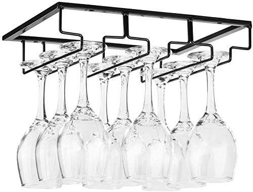 FACILE DA INSTALLARE: quando installi questo portabottiglie da vino, devi solo usare un cacciavite per avvitare le viti fornite nel legno del mobile. Non è necessario praticare fori sotto l'armadio, può essere facilmente installato in pochi minuti