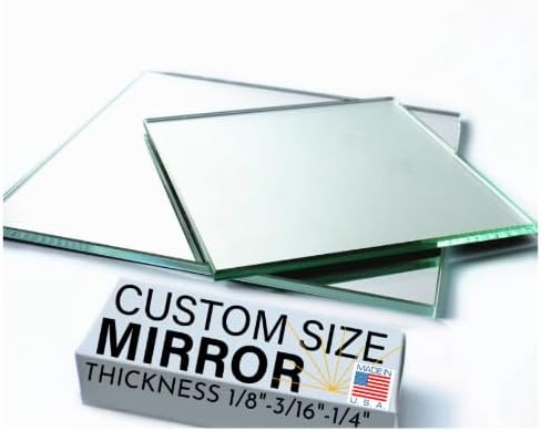 Custom Mirror Cut to Size - 1/4", 3/16”, 1/8" Thickness -Smooth Edge or Seamed, Gym Mirrors, Vanity Mirror, Clear Reflective Surfaces - Custom Wall Mirrors