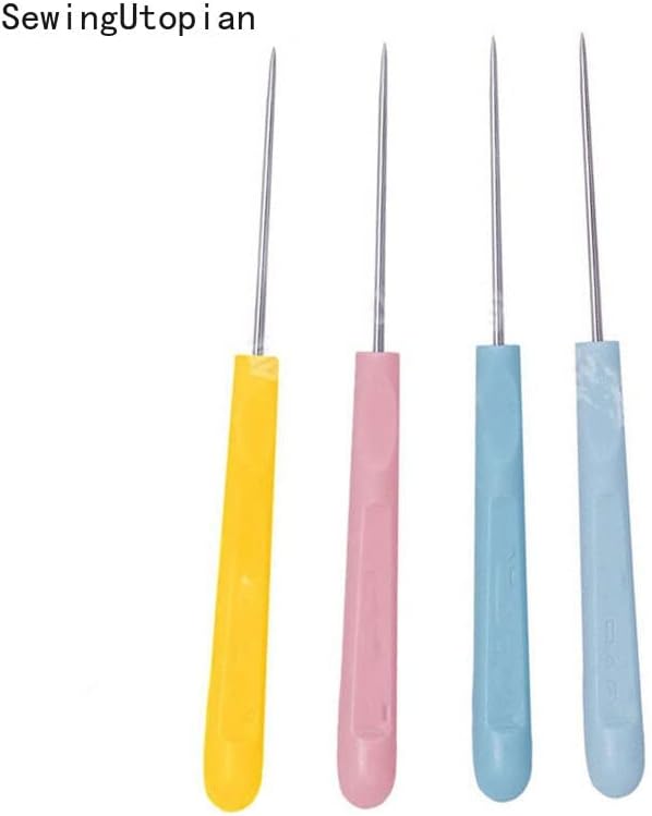 4PCS Leather Sewing Awl Tools Shoes Bags DIY Handmade Leather Craft Stitching Sewing Accessories Steel Stitcher Cone Needles - (Color: Mix)