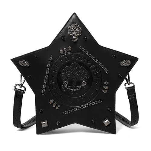 AMISENK Steampunk Messengers - Bolso bandolera de piel sintética para mujer, ajustable, estilo vintage, Negro, Talla única