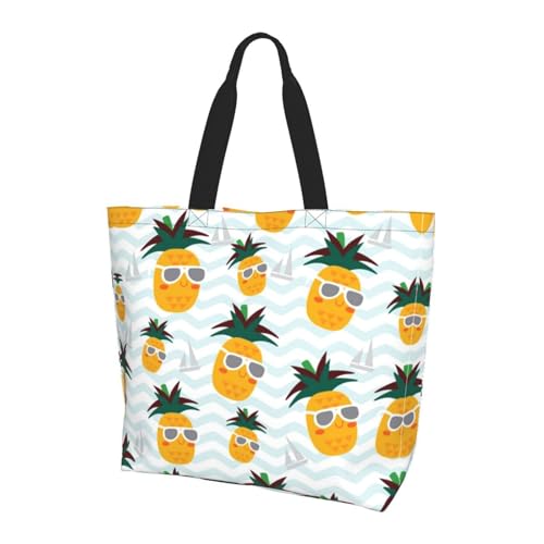 Sac fourre-tout femme pliable et élégant avec motif ananas