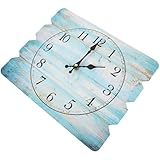 ASAKKURA Orologio da Parete Rettangolare Vintage in Legno Numeri Arabi Grandi e Design Silenzioso per Decorazione Bagno e Sala da Pranzo