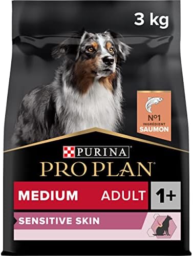 PRO PLAN Sensitive Skin Medium Adult Dry Dog Food Salmon 3kg, transparent
