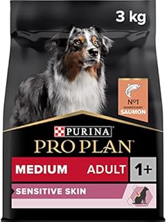 PRO PLAN Sensitive Skin Medium Adult Dry Dog Food Salmon 3kg, transparent