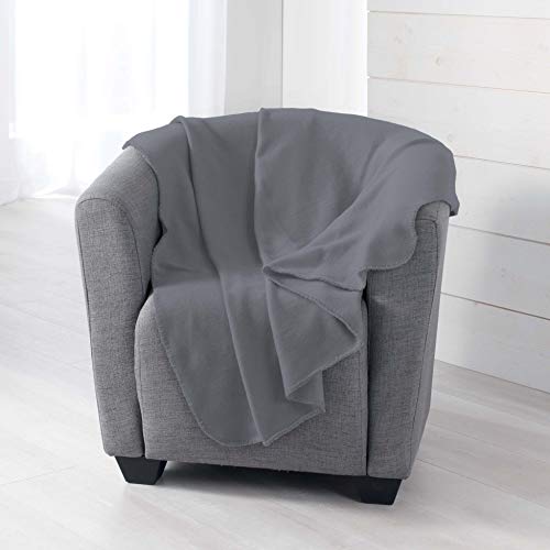 Douceur d'Intérieur Milou Plaid, Poliestere, Grigio, 125 x 150 CM