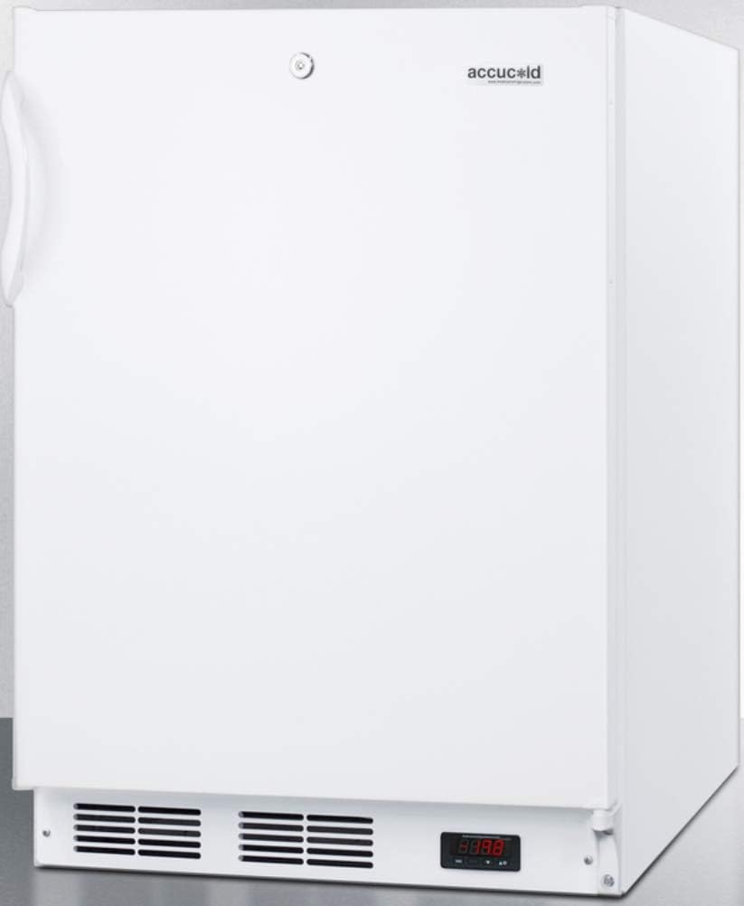Summit Appliance VT65MLBIADA ADA Compliant Built-in Undercounter Medical All-Freezer Capable of -25ºC Operation with Front Lock, Manual Defrost, Digital Thermostat and White Cabinet
