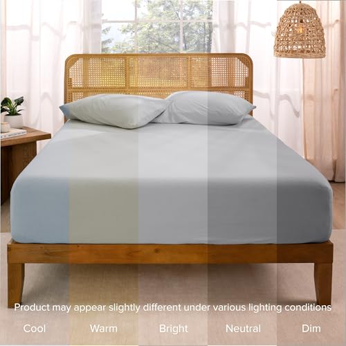 Bare Home 100% Organic Cotton Jersey Fitted Sheet (Twin XL, Light Grey) by Bare Home - Image 8
