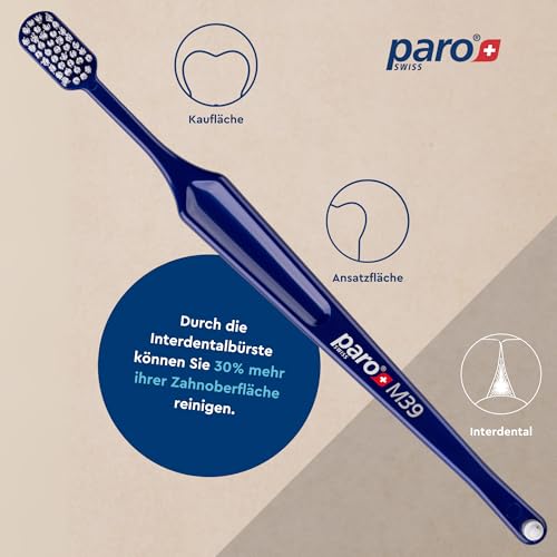 paro classic S39 –Zahnbürste mit 39 Filamentbüscheln und weichen Filamenten und ergonomischem Griff, für gründliche Zahnpflege und optimalen Schutz des Zahnfleischs (Farbe nicht wählbar)