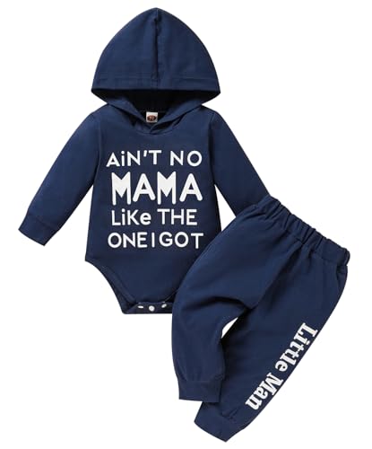 Viworld Baby Infants Boy Letter Print Outfits Long Sleeve Hoodies Romper+Pants Fall Winter Clothes Set Sweatshirt