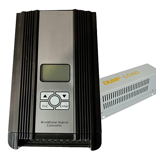 Genway 1500W 48V MPPT Hybrid Laderegler Wind Solar MPPT Boost 30A 1500W Windgenerator 1000W Solarpanel Regulator LCD Charge Controller mit Lastausgang Cover