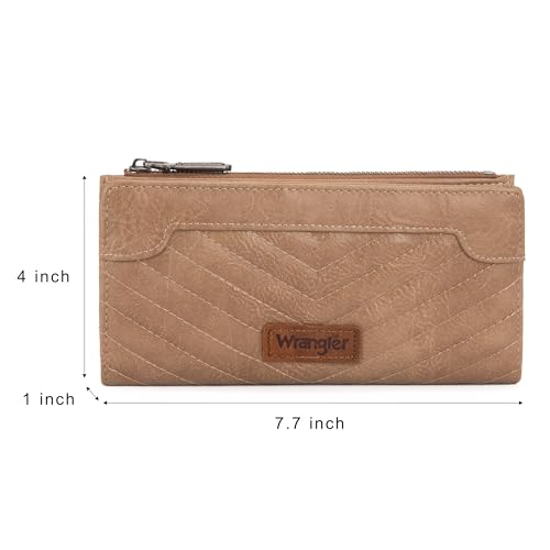 Image of Wrangler Minimalist Wallet for Women Credit Card Wallet Ladies Travel Wallets Monederos de Mujer Card Cases & Money Organizers with Smooth Zipper for Women Men Khaki