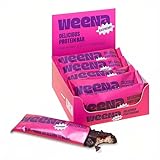 Weena Protein Riegel Raspberry 12 x 50 g, High Protein 12 g pro Riegel, Low Carb Eiweißriegel,