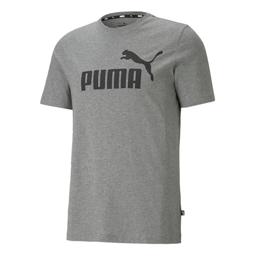 PUMA Ess Logo Tee, Camiseta de Deporte Hombre, Medium Gray Heather, M