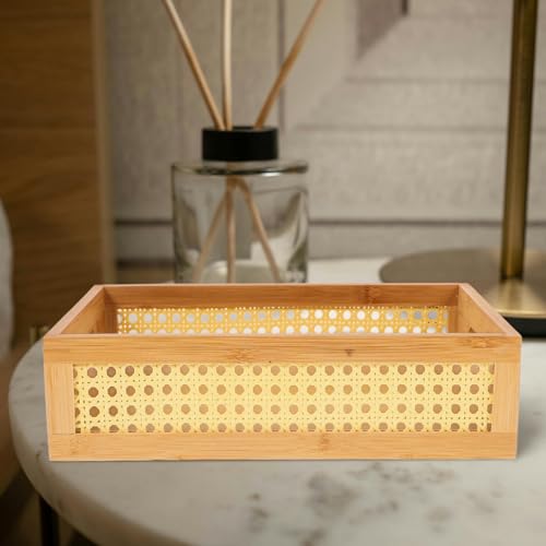 Panier de rangement en bambou tressé pour trier les petits objets