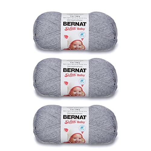 Image of Bernat Softee Baby Yarn for Crocheting Soft, Flannel, 3-Pack | #3 Light DK Yarn, 100% Acrylic, Soft Baby Yarn for Crocheting, Blankets, Clothes & Knitting Crafts, 362yd, 141g /5oz per skein
