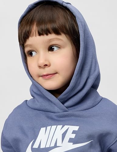 Image of Nike Kids' Sportswear Club Fleece Pullover Hoodie and Joggers 2-Piece Outfit Set (Large Swoosh Logo)