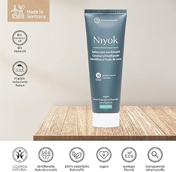 Niyok Toothpaste Bundle Spearmint & Ice Mint Set of 2 2 fluoride-free natural cosmetic toothpastes with coconut oil and xylitol for daily oral care in two flavours