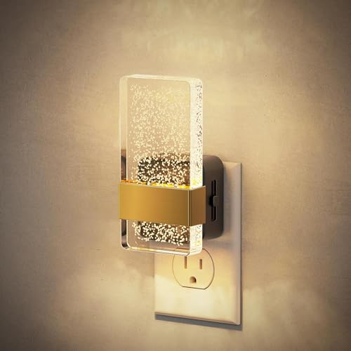 Image of JandCase Night Lights Plug into Wall, Dusk to Dawn Sensor, 3000K Soft White LED, Acrylic Bubble Design, 0-100lm Adjustable Brightness, for Bedroom, Bathroom, Living Room, Hallway