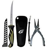 danco 7' Fillet Knife and 7.5' Aluminum Pliers Combo – Durable Fish Filleting Knife with Sharp Stainless Steel Blade and Lightweight Aluminum Fishing Pliers with Tungsten Carbide Cutters