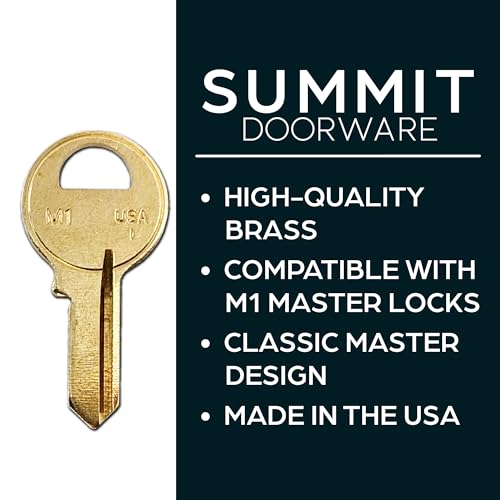 SUMMIT DOORWARE M1 Master Key Blanks in Premium Brass | Uncut Blank Keys for Home and Professional Use | Pack of 10 Blank Keys - Thumbnail 3