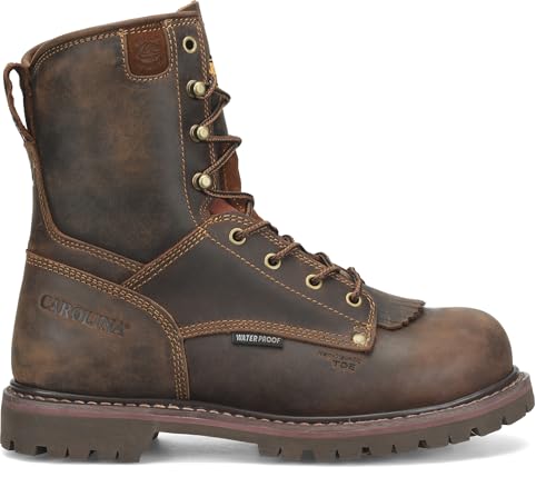Image of Carolina 28 Series 8 inch Composite Toe Waterproof Work Boots for Men, EH-Rated | Mens Work Shoes with Slip-Resistant Grip, AG7 Footbed, Mesh Lining, Waterproof Shoes for Men, Steel Shank