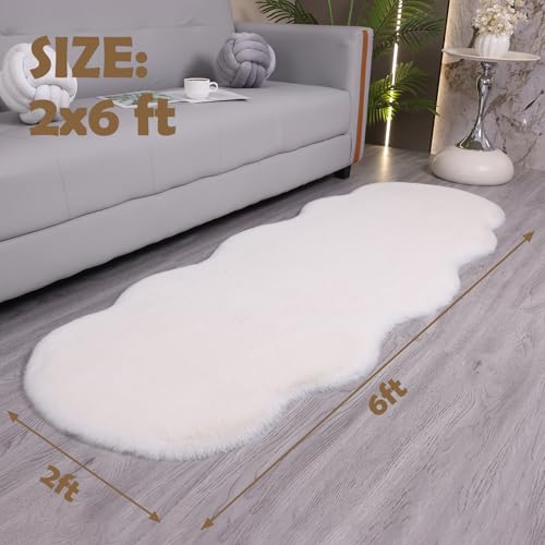 Tapete decorativo blanco de felpa 2x6 pies miniatura 2