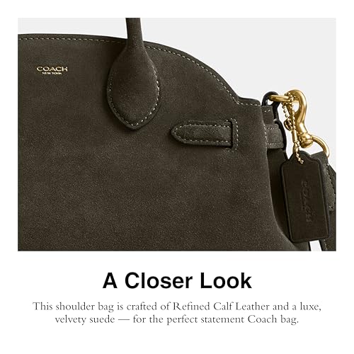 Coach Empire Carryall 28 in Suede, B4/Olive4